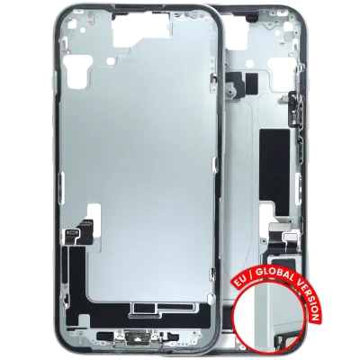Mid-Frame Housing W/ Charging Port Flex & Small Parts For iPhone 15 (EU / Global Version) (Used OEM Pull: Grade A) (Green)