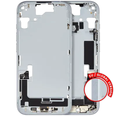 Mid-Frame Housing W/ Charging Port Flex & Small Parts For iPhone 15 (EU / Global Version) (Used OEM Pull: Grade C) (Blue)