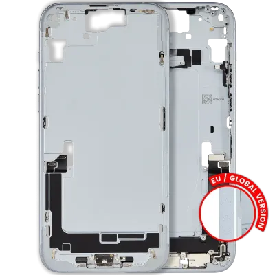 Mid-Frame Housing W/ Charging Port Flex & Small Parts For iPhone 15 Plus (EU / Global Version) (Used OEM Pull: Grade A) (Blue)