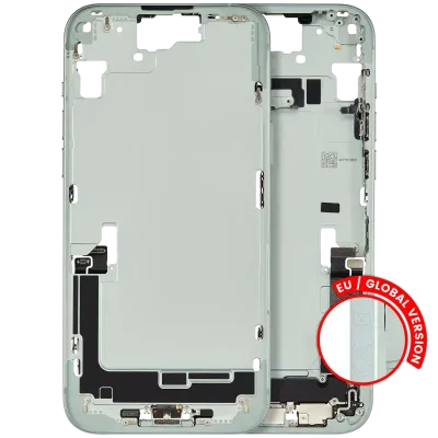 Mid-Frame Housing W/ Charging Port Flex & Small Parts For iPhone 15 Plus (EU / Global Version) (Used OEM Pull: Grade B) (Green)