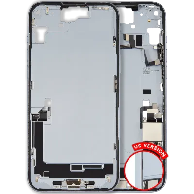 Mid-Frame Housing W/ Charging Port Flex & Small Parts For iPhone 15 Plus (US Version) (Used OEM Pull: Grade A) (Blue)