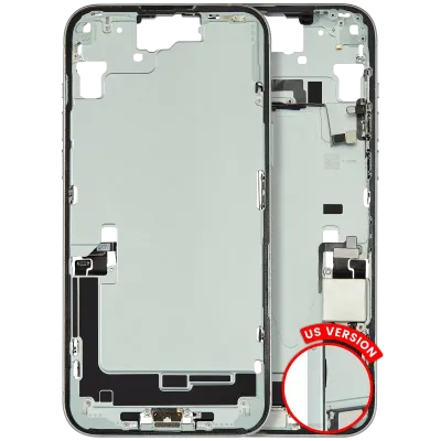 Mid-Frame Housing W/ Charging Port Flex & Small Parts For iPhone 15 Plus (US Version) (Used OEM Pull: Grade A) (Green)