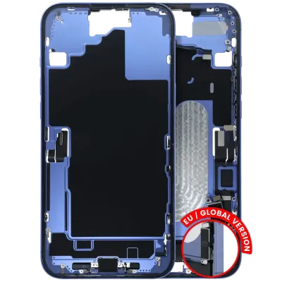 Mid-Frame Housing W/ Charging Port Flex & Small Parts For iPhone 16 Plus (EU / Global Version) (Used OEM Pull: Grade C) (Ultramarine)
