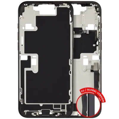 Mid-Frame Housing W/ Charging Port Flex & Small Parts For iPhone 16 Pro Max (EU / Global Version) (Used OEM Pull: Grade A) (Black Titanium)