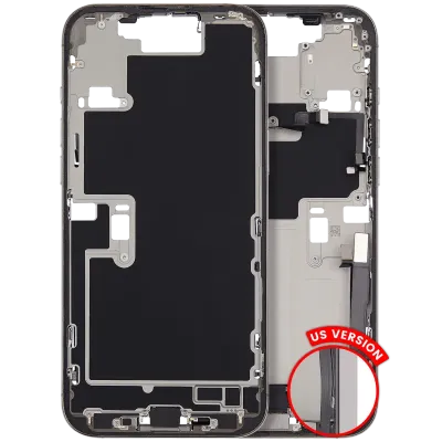 Mid-Frame Housing W/ Charging Port Flex & Small Parts For iPhone 16 Pro Max (US Version) (Used OEM Pull: Grade A) (Natural Titanium)