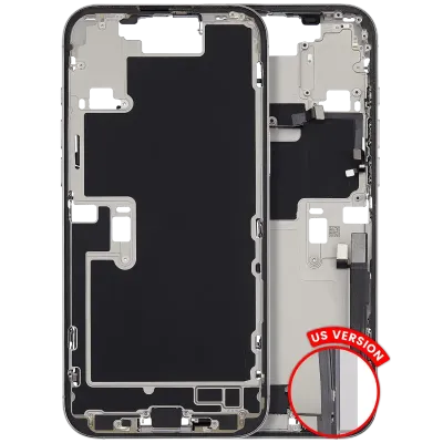Mid-Frame Housing W/ Charging Port Flex & Small Parts For iPhone 16 Pro Max (US Version) (Used OEM Pull: Grade A) (White Titanium)