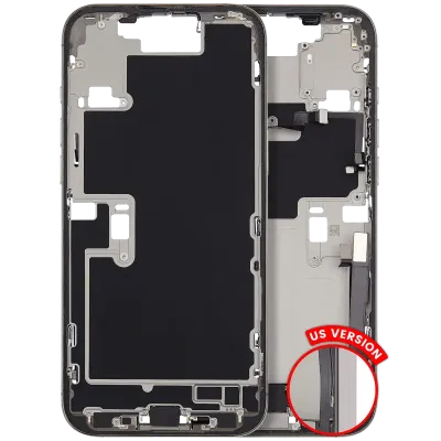 Mid-Frame Housing W/ Charging Port Flex & Small Parts For iPhone 16 Pro Max (US Version) (Used OEM Pull: Grade B) (Natural Titanium)