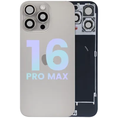 Back Glass w/ MagSafe Magnet & NFC & Flashlight Flex For iPhone 16 Pro Max (Service Pack) (Natural Titanium)