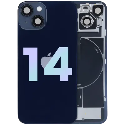 Back Glass w/ MagSafe Magnet & NFC & Flashlight Flex For iPhone 14 (Service Pack) (Midnight)