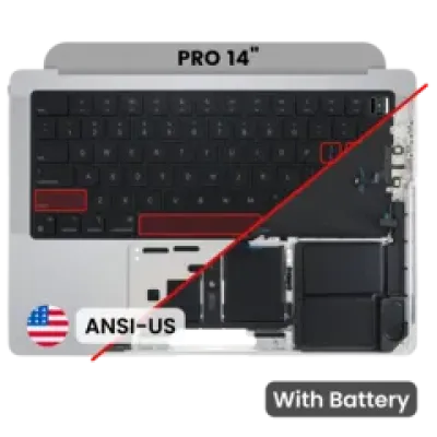 Топкейс з акумулятором і клавіатурою (ANSI US) для MacBook Pro 14" A2442 (2021) / A2779 (2023) (Genuine OEM) (Silver)