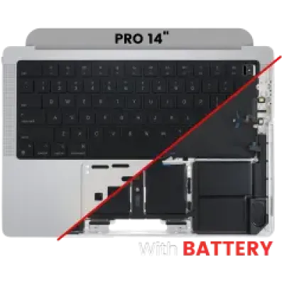 Топкейс з акумулятором і клавіатурою (ANSI US) для MacBook Pro 14" A2442 (2021) / A2779 (2023) (Genuine OEM) (Silver)