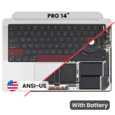 Топкейс з акумулятором і клавіатурою (ANSI US) для MacBook Pro 14" A2918 (2023) (Genuine OEM) (Silver)