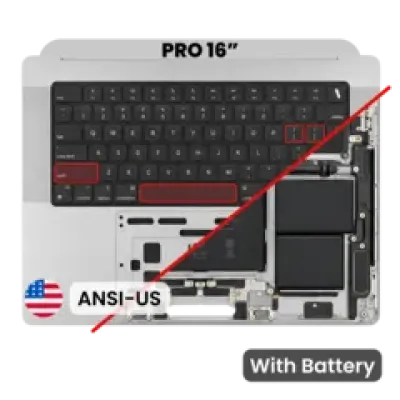 Топкейс з акумулятором і клавіатурою (ANSI US) для MacBook Pro 16" A2991 (2023) (Genuine OEM) (Silver)