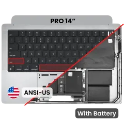 Топкейс з акумулятором і клавіатурою (ANSI US) для MacBook Pro 14" A3112 (2024) (Genuine OEM) (Silver)