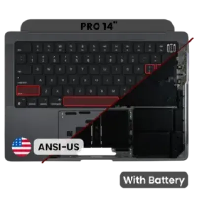 Топкейс із акумулятором і клавіатурою (ANSI US) для MacBook Pro 14" A3185 (2024) (Genuine OEM) (Space Black)