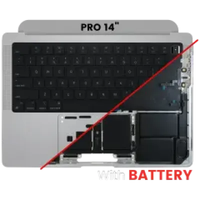 Топкейс із акумулятором і клавіатурою (ANSI US) для MacBook Pro 14" A3185 (2024) (Genuine OEM) (сріблястий)