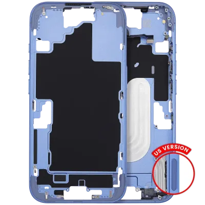 Mid-Frame Housing With Power And Volume Button For iPhone 16 (US Version) (Aftermarket Plus) (Ultramarine)