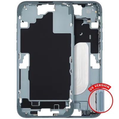 Mid-Frame Housing With Power And Volume Button For iPhone 16 Plus (US Version) (Aftermarket Plus) (Teal)