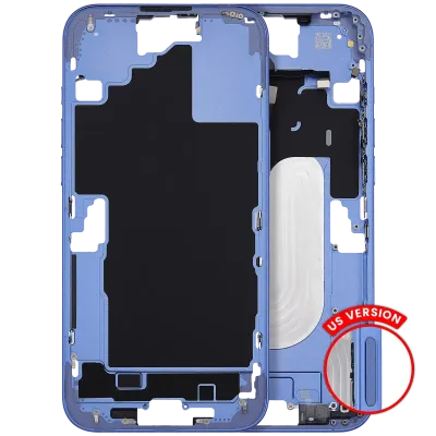 Mid-Frame Housing With Power And Volume Button For iPhone 16 Plus (US Version) (Aftermarket Plus) (Ultramarine)