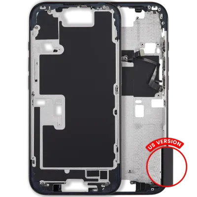 Mid-Frame Housing With Power And Volume Button For iPhone 16 Pro (US Version) (Aftermarket Plus) (Black Titanium)