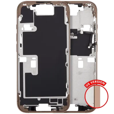 Mid-Frame Housing With Power And Volume Button For iPhone 16 Pro (US Version) (Aftermarket Plus) (Desert Titanium)