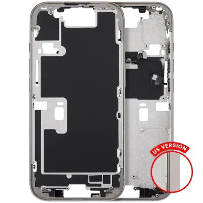 Mid-Frame Housing With Power And Volume Button For iPhone 16 Pro (US Version) (Aftermarket Plus) (Natural Titanium)