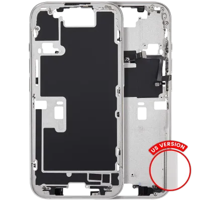 Mid-Frame Housing With Power And Volume Button For iPhone 16 Pro (US Version) (Aftermarket Plus) (White Titanium)