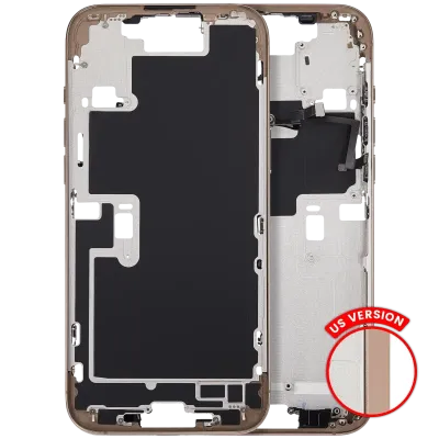 Mid-Frame Housing With Power And Volume Button For iPhone 16 Pro Max (US Version) (Aftermarket Plus) (Desert Titanium)