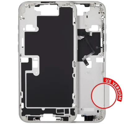 Mid-Frame Housing With Power And Volume Button For iPhone 16 Pro Max (US Version) (Aftermarket Plus) (White Titanium)