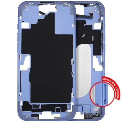 Mid-Frame Housing With Power And Volume Button For iPhone 16 Plus (EU / Global Version) (Aftermarket Plus) (Ultramarine)