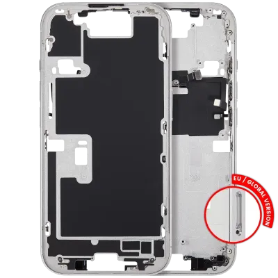 Mid-Frame Housing With Power And Volume Button For iPhone 16 Pro (EU / Global Version) (Aftermarket Plus) (White Titanium)