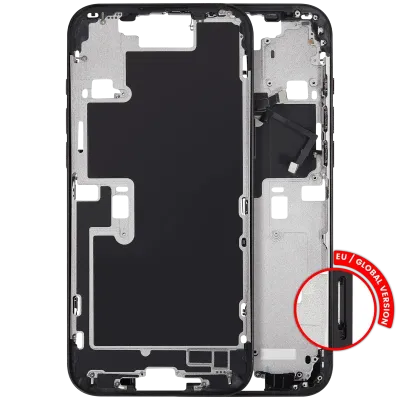 Mid-Frame Housing With Power And Volume Button For iPhone 16 Pro Max (EU / Global Version) (Aftermarket Plus) (Black Titanium)