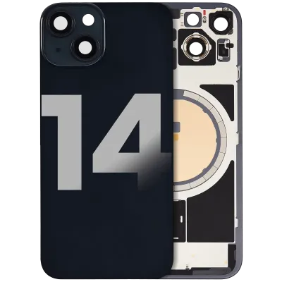 Back Glass w/ MagSafe Magnet For iPhone 14 (Used OEM Pull: Grade B) (Midnight)