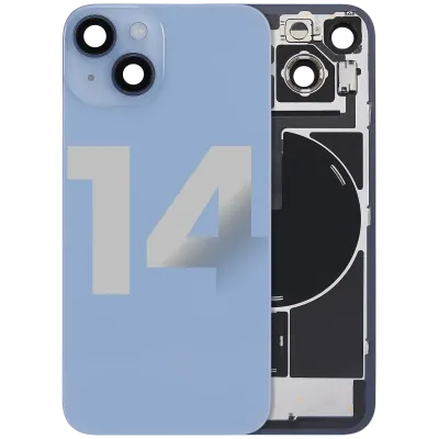 Back Glass w/ MagSafe Magnet & NFC & Flashlight Flex For iPhone 14 (Used OEM Pull: Grade C) (Blue)
