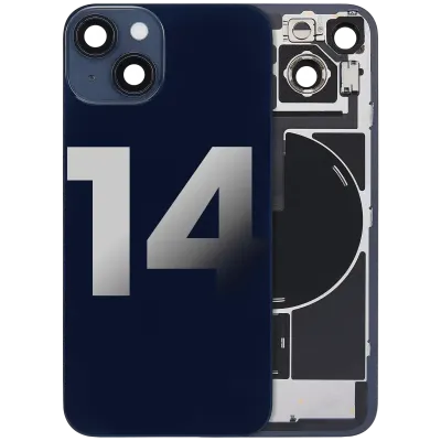 Back Glass w/ MagSafe Magnet & NFC & Flashlight Flex For iPhone 14 (Used OEM Pull: Grade C) (Midnight)