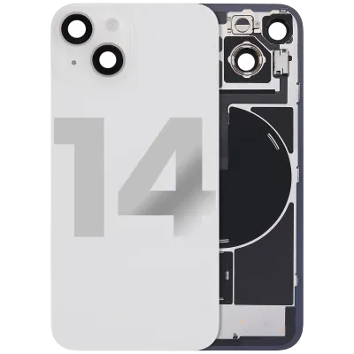Back Glass w/ MagSafe Magnet & NFC & Flashlight Flex For iPhone 14 (Used OEM Pull: Grade C) (Starlight)