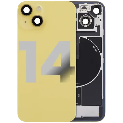 Back Glass w/ MagSafe Magnet & NFC & Flashlight Flex For iPhone 14 (Used OEM Pull: Grade C) (Yellow)