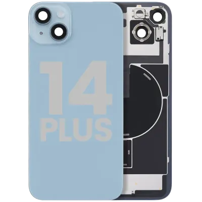Заднє скло з магнітом MagSafe, NFC і шлейфом спалаху для iPhone 14 Plus (Used OEM Pull: Grade C) (синій)