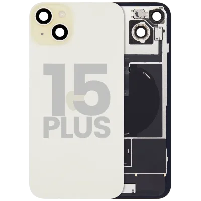 Заднє скло з магнітом MagSafe, NFC і шлейфом спалаху для iPhone 15 Plus (Used OEM Pull: Grade C) (жовтий)