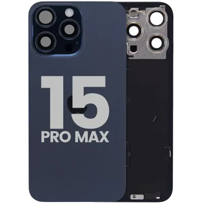 Back Glass w/ MagSafe Magnet & NFC & Flashlight Flex For iPhone 15 Pro Max (Used OEM Pull: Grade C) (Blue Titanium)
