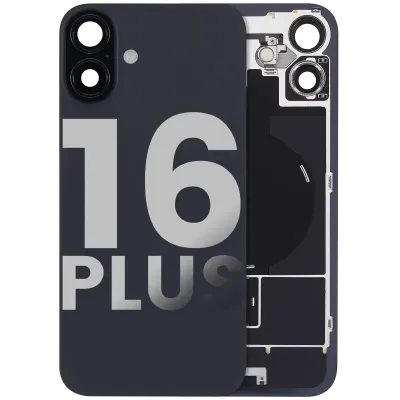 Back Glass w/ MagSafe Magnet & NFC & Flashlight Flex For iPhone 16 Plus (Used OEM Pull: Grade C) (Black)