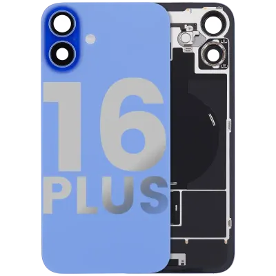 Back Glass w/ MagSafe Magnet & NFC & Flashlight Flex For iPhone 16 Plus (Used OEM Pull: Grade C) (Ultramarine)