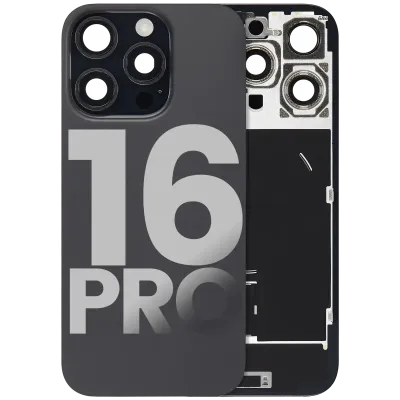 Back Glass w/ MagSafe Magnet & NFC & Flashlight Flex For iPhone 16 Pro (Used OEM Pull: Grade C) (Black Titanium)