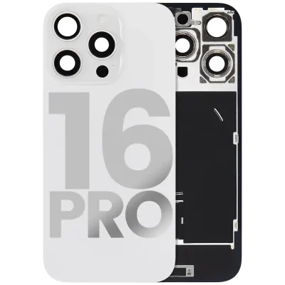 Back Glass w/ MagSafe Magnet & NFC & Flashlight Flex For iPhone 16 Pro (Used OEM Pull: Grade C) (White Titanium)