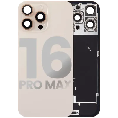 Back Glass w/ MagSafe Magnet & NFC & Flashlight Flex For iPhone 16 Pro Max (Used OEM Pull: Grade C) (Desert Titanium)