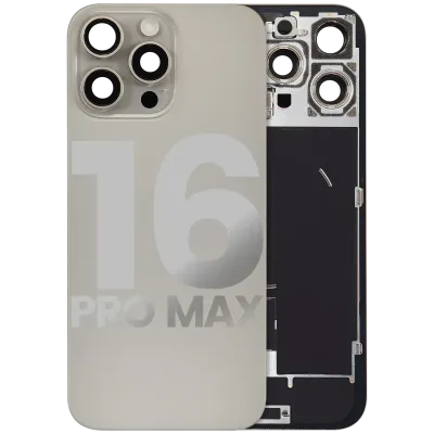 Back Glass w/ MagSafe Magnet & NFC & Flashlight Flex For iPhone 16 Pro Max (Used OEM Pull: Grade C) (Natural Titanium)