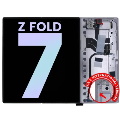 Дисплейний модуль OLED з рамкою для Samsung Galaxy Z Fold 7 5G (US & International) (Service Pack) (Silver Shadow)
