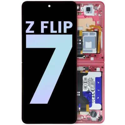 Дисплейний модуль OLED з рамкою для Samsung Galaxy Z Flip 7 5G (US & International) (Service Pack) (Coral Red)