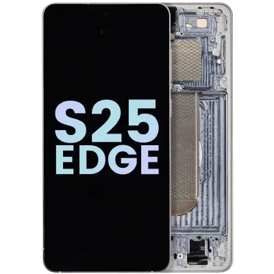 Дисплейний модуль OLED з рамкою для Samsung Galaxy S25 Edge (Service Pack) (Titanium Silver / Titanium Icyblue)