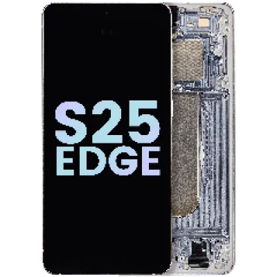 Дисплейний модуль OLED з рамкою для Samsung Galaxy S25 Edge (Service Pack) (Titanium Silver / Titanium Icyblue)